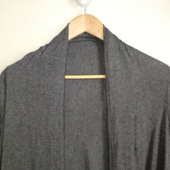 ARITZIA Dark Grey Thin Knit Warm Open Front Cashmere Cardigan Size extra-small - Picture 5 of 9